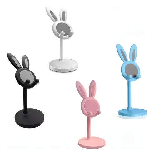 [MLC3008322730] Base Soporte Celular De Escritorio Mesa Con Orejitas Conejo