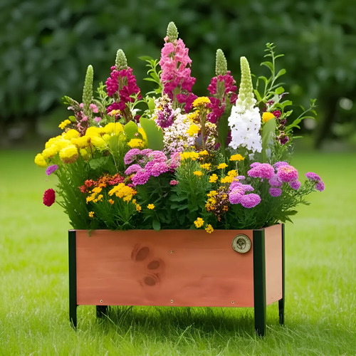 [MLC1739060169] Jardineras Macetero De Madera Rectangular Nacional Industrial