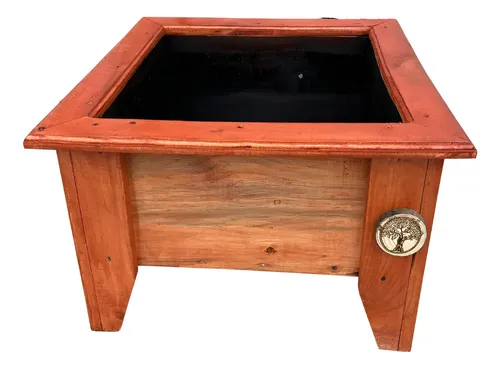[MLC1717113529] Jardineras Macetero De Madera Cuadrado Grande Marrón