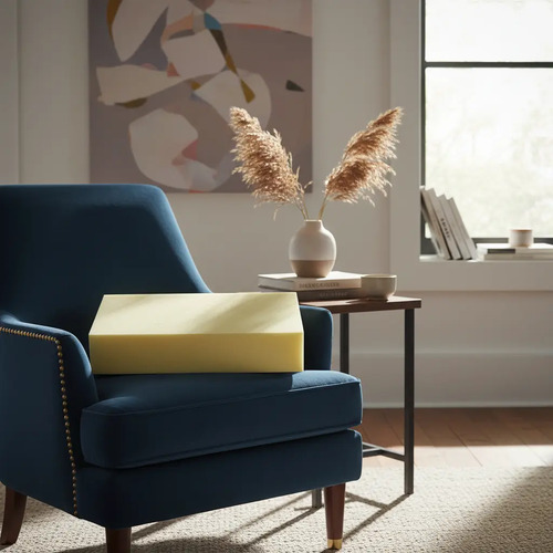 [MLC3356875696] Espuma Dimensiónada Cojín D21 50x40 Cm Terraza Silla Sillon Beige Liso