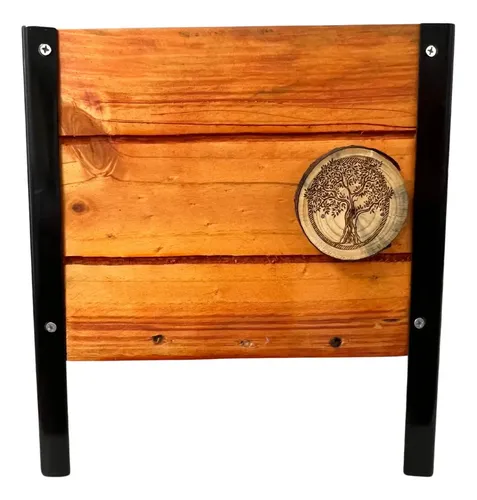 [MLC1847869805] Jardineras Macetero De Madera Cuadrada Diseño Industrial