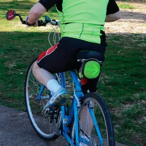 [MLC1850287879] Bolso Luz Intermitente Freno Led Bicicleta Señales Control Verde