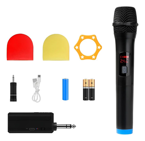 [MLC3742177680] Micrófono Inalámbrico Karaoke Profesional Negro