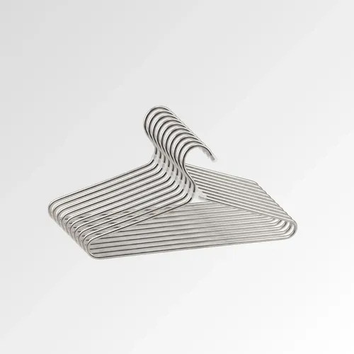 [MLC3896756976] Pack 10 Colgadores Gancho De Ropa Metalicos Plateado Premium