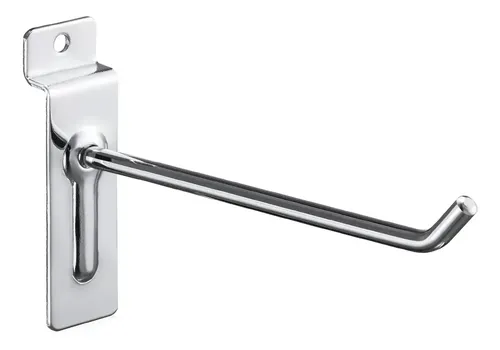 [MLC3851642792] Ganchos Panel Ranurado Metal Plateado Pack 50 Unidades 10cm Plateado