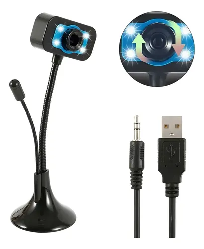 Camara Web Usb Flexible Teletrabajo Con Luces Multicolor Ref 240099