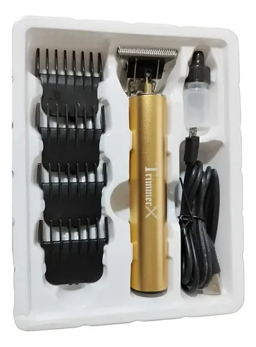Maquina Cortar Pelo Cabello Barba Recargable Inalambrica Dorado