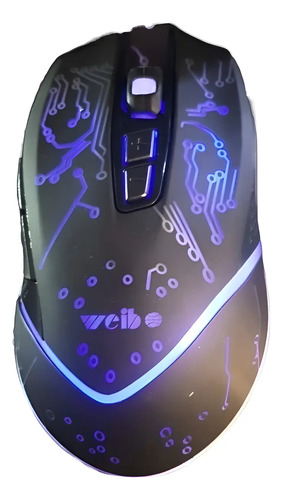 [MLC581768741] Mouse Gamer 7 Botones Optico Usb 2400 Dpi Retroiluminado Negro