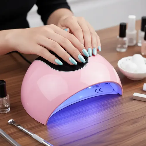 [MLC575902883] Lámpara De Uñas Acrílicas 36w 12 Led Modelo Z2 Usb Rosado