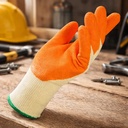 Guante Trabajo Palma Latex Antideslizante Naranjo Seguridad  Naranja