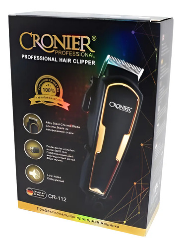 [MLC620023289] Maquina Afeitar Cortadora Cabello Profesional Negro Cr-112